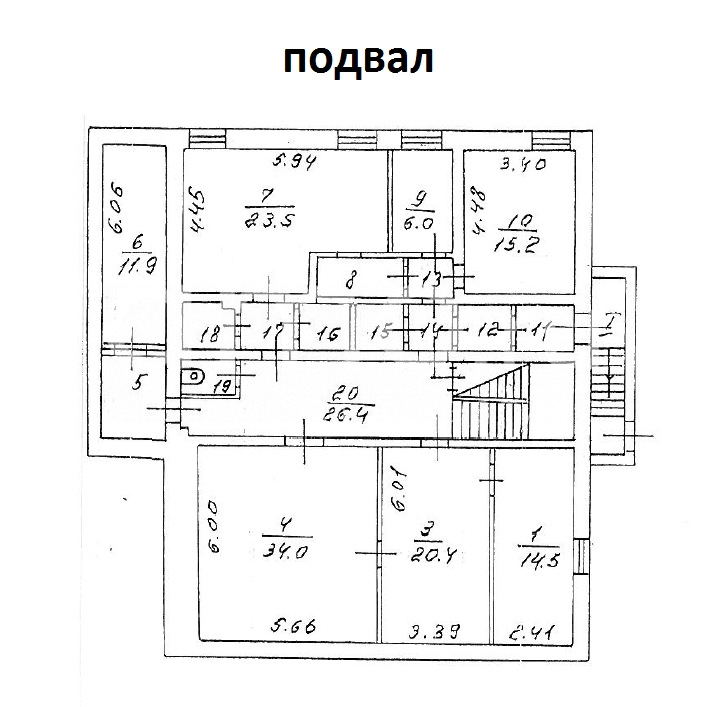 Планировка офиса 572 м², 1 этаж, Особняк «Льва Толстого ул., 2/22, стр. 6»